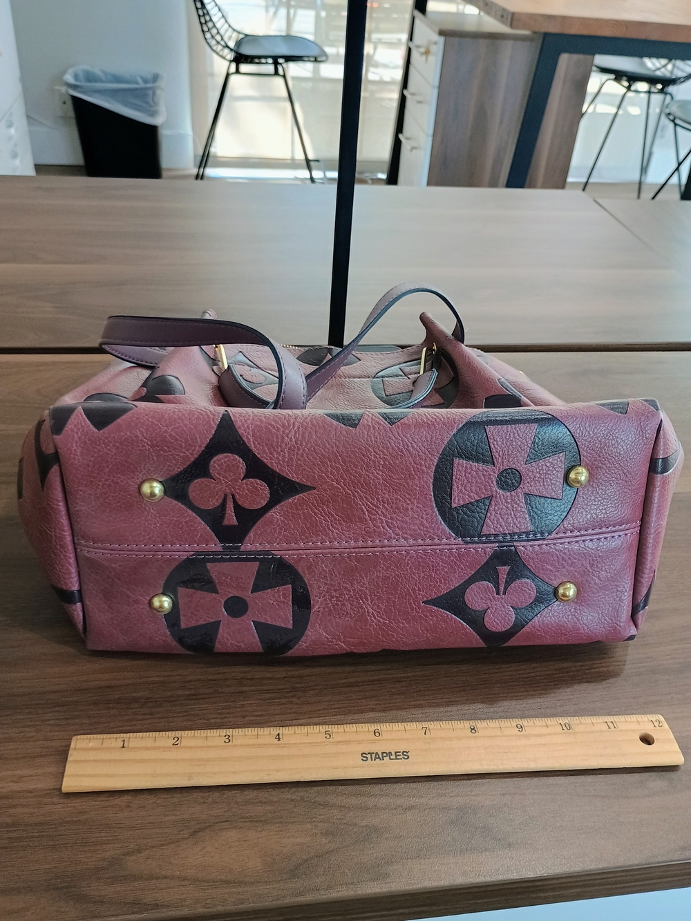 Plum Color Floral Shoulder Bag - Picture 8 of 8